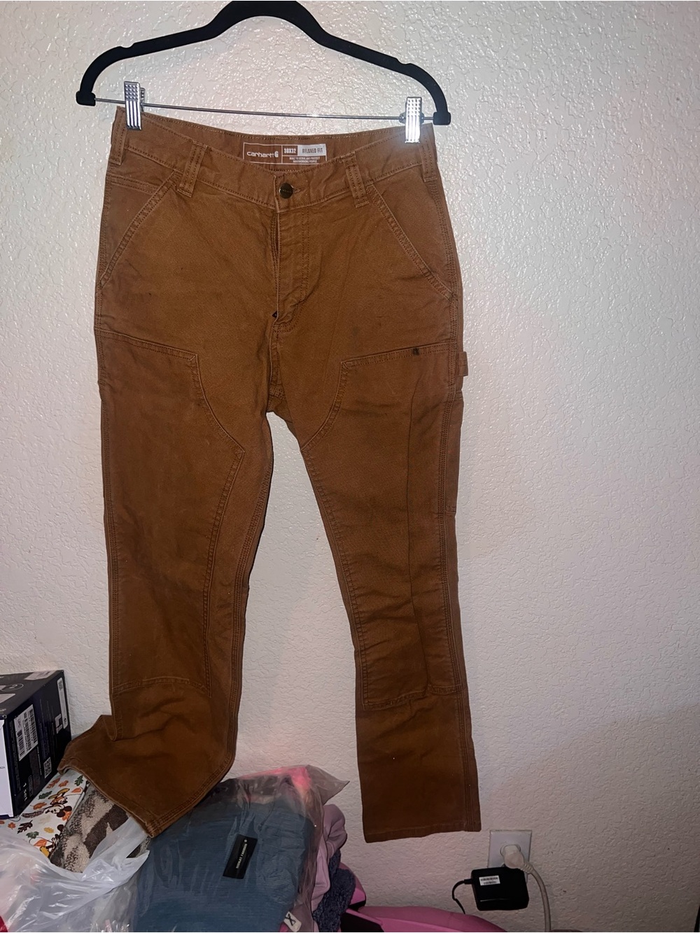 Carhartt Men’s Brown Cargo Work Pants - Durable Utility Style